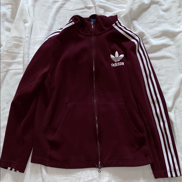 adidas Other - Adidas Zip Up Maroon Hoodie Size Size L